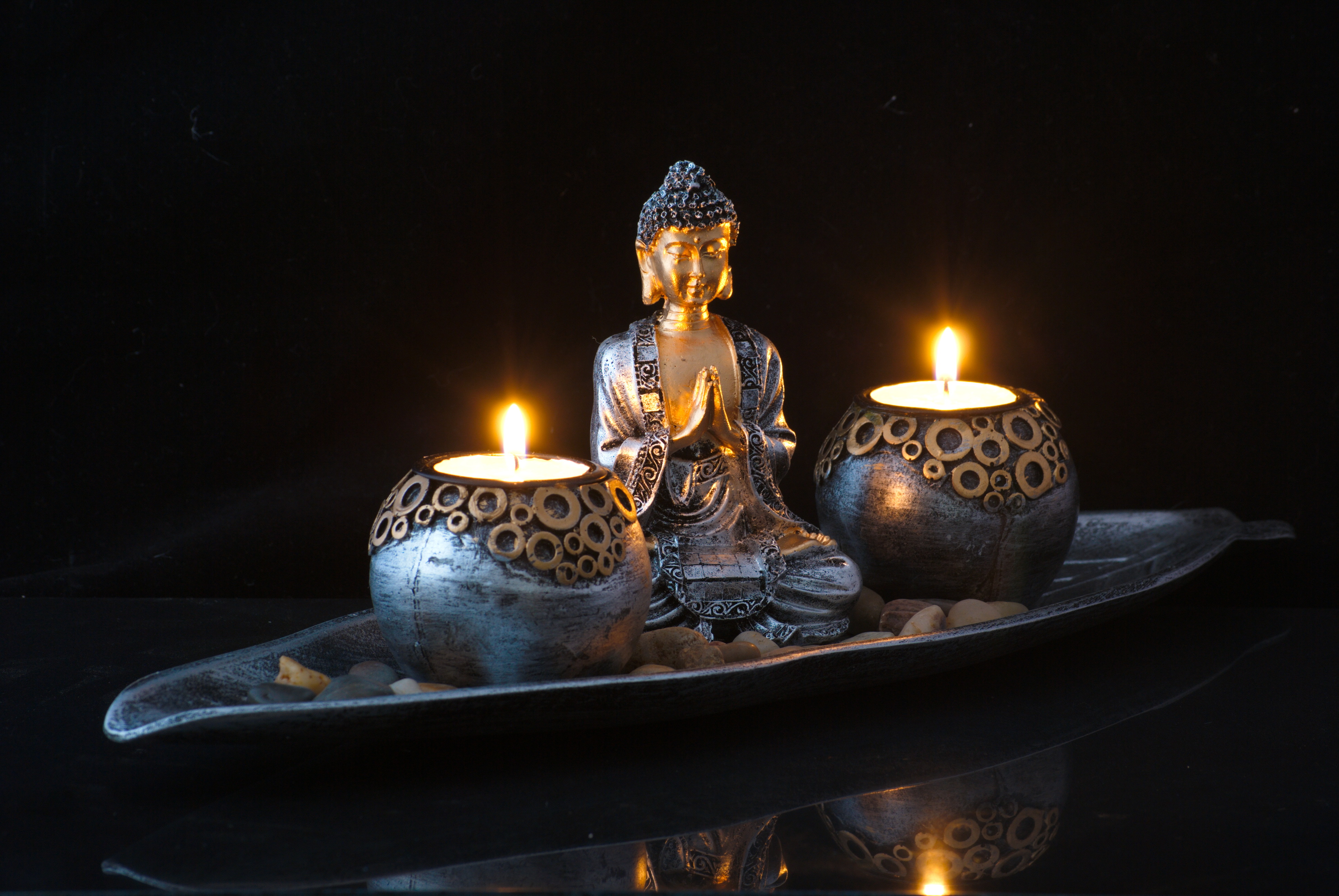 Thai Buddha Teelicht Set Budda Figur