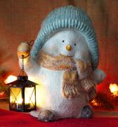 Großer Schneemann Markus mit Teelicht Laterne 32cm Figur Weihnachten Winter Deko